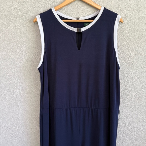 Lauren Ralph Lauren Knit Sleeveless Jumpsuit Size 2X Wide Leg - Picture 2 of 6
